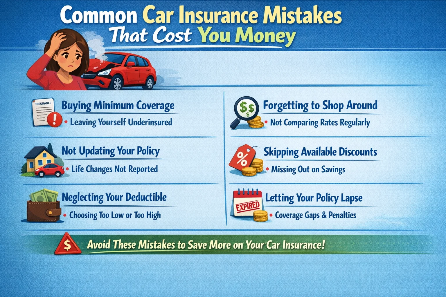 Common Car Insurance Mistakes That Cost You Money Hero Image